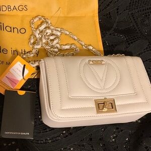 VALENTINO Beatriz Signature Logo Leather Chain Crossbody Bag